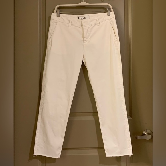 Frank & Eileen Wicklow The Italian Chino Performance Twill in White Pants Size 8 - Picture 3 of 15